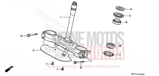 TIGE DE DIRECTION XRV750T de 1996